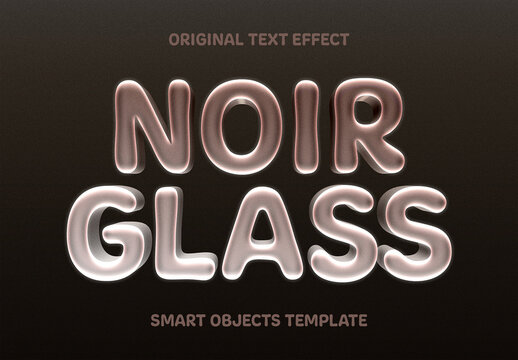 Noir Glass Text Effect Mockup