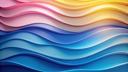 Obraz premium Abstract Colorful Wave Pattern Background Design Featuring Smooth Curves and Gradient Hues