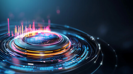 Fototapeta premium Dynamic data visualization digital environment abstract art technology landscape futuristic view conceptual graphics