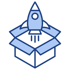 Product Launch Blue Icon
