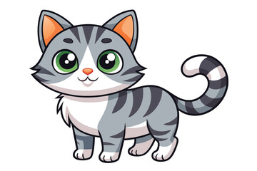 Cute cat vector on white background