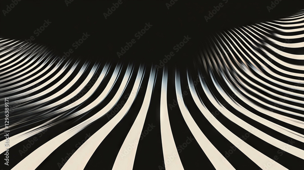 Poster modern abstract design with curved parallel lines for art and decoration