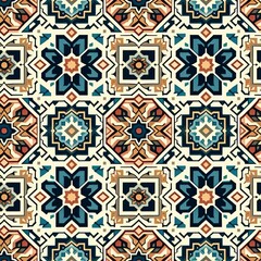 Repeats basic geometric shapes in a consistent arrangement