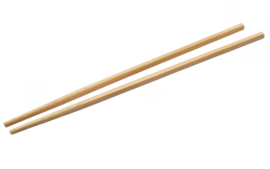 wooden chopsticks isolated on white background