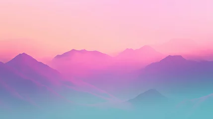 Fototapete Serene mountain landscape with pastel colors and soft gradients for peaceful design projects © annetdebar