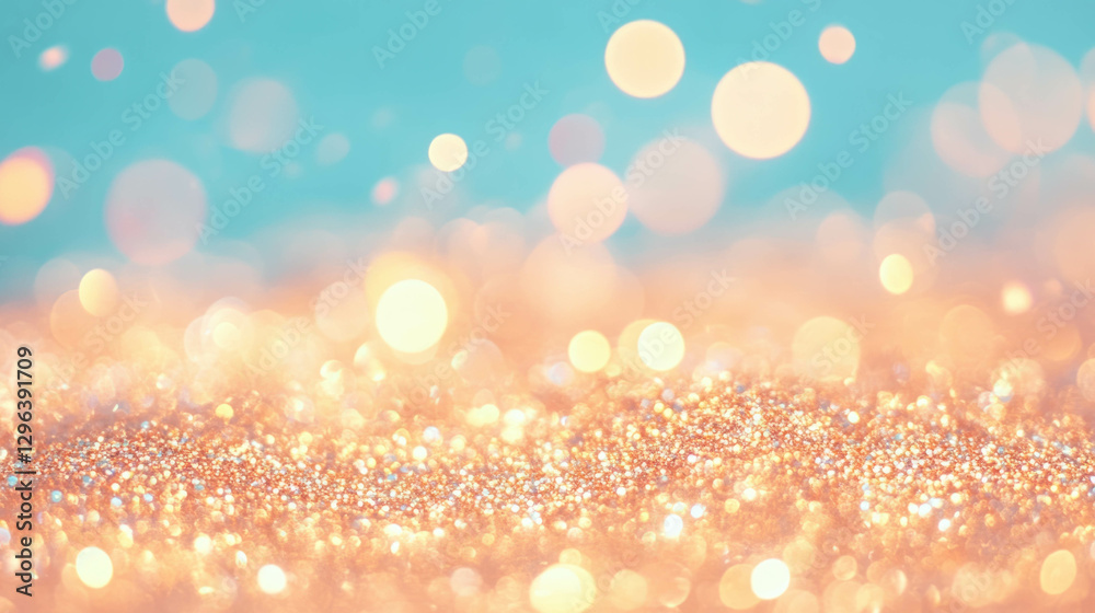 Poster Pastel glitter texture with sparkling light bokeh for festive background design