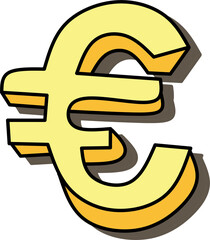 Obraz premium golden euro symbol clipart 