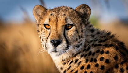 fierce cheetah portrait with bold expression