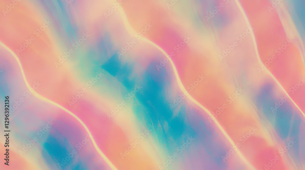 Aufkleber pastel rainbow waves with soft color texture for creative design projects