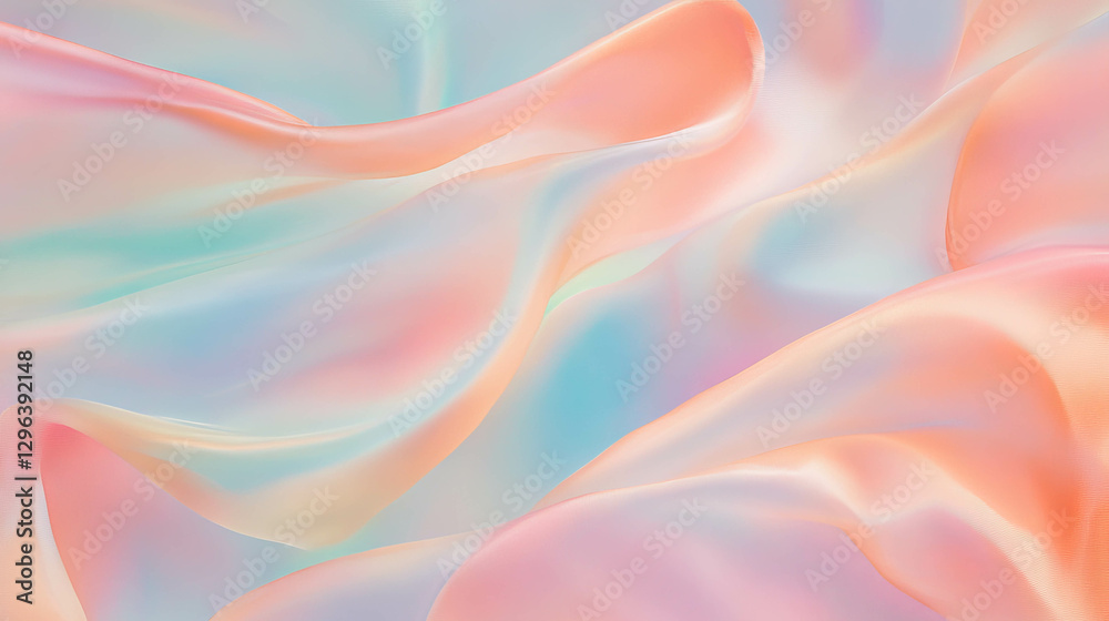 Poster Pastel ribbons texture with delicate waves for creative design and background concepts