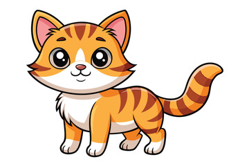 Obraz premium Cute cat vector on white background