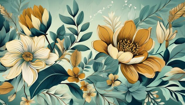 this beautiful floral plant background is perfect for fashion wallpapers and prints it showcases the liberty style known as millefleurs and the scandinavian floral design adds a modern touch