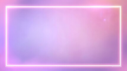 Obraz premium A neon glowing rectangular frame against a blurred background
