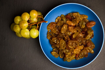 large golden raisins on a plate