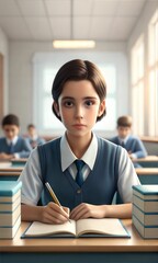 A student writing a persuasive essay for a language arts class.