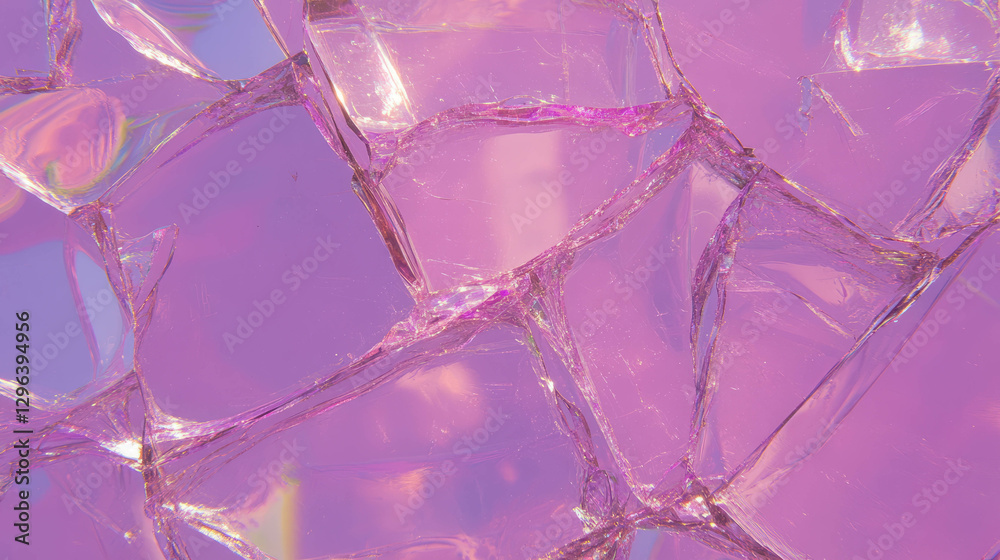 Poster abstract background of purple broken glass with circular cracks for creative design