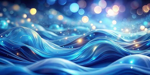 Elegant Blue Abstract Glowing Landscape Backdrop - Perfect for Design Projects