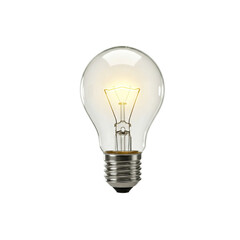 "Glowing Lightbulb on White Background"