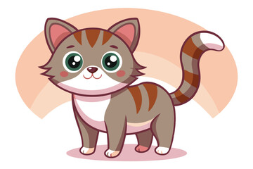 Obraz premium Cute cat vector on white background
