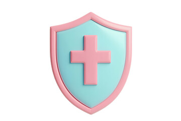 Fototapeta premium 3d rendering of medical shield on transparent background