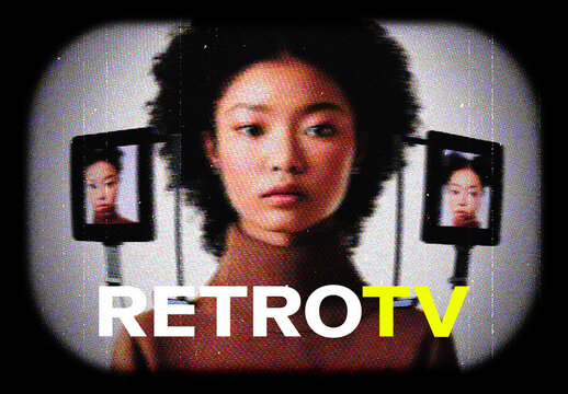 Aged TV Photo Effect Mockup