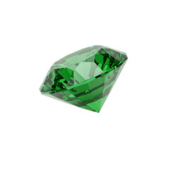 "Sparkling Emerald on White Background"
