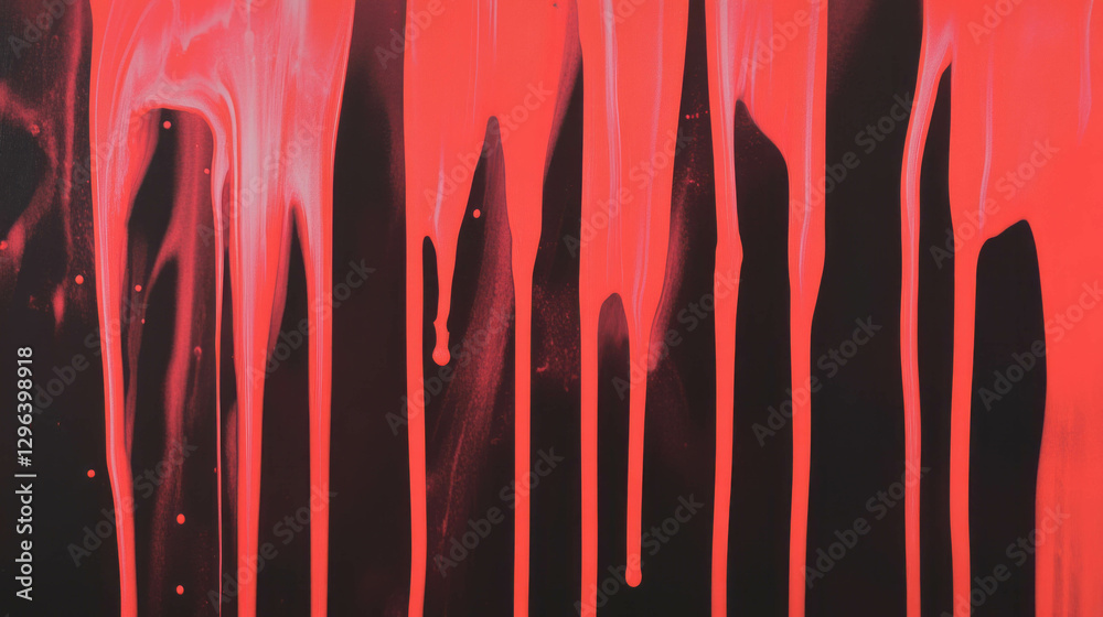 Poster Abstract red ink blot background with artistic drips for creative design projects