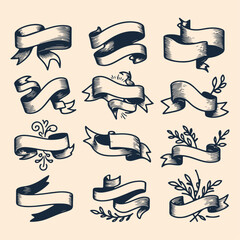 Fototapeta premium Hand Drawn Ribbon Collection 03