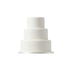 "Tiered Wedding Cake on White Background"