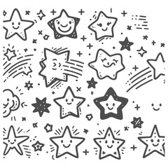 Hand Drawn Stars 009