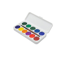 "Colorful Watercolor Set on White Background"