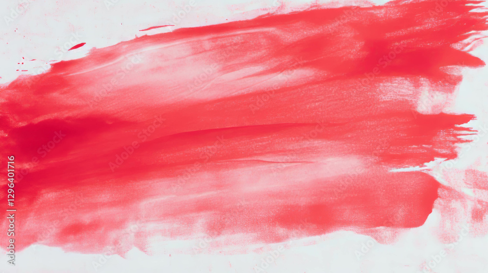 Poster abstract red ink blot on white background for creative design and art projects