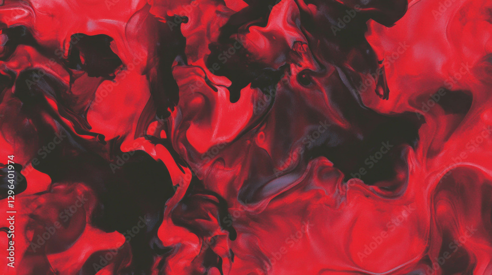 Poster Abstract red ink blots creating dynamic background design