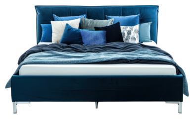 PNG Contemporary bed furniture cushion bedroom.