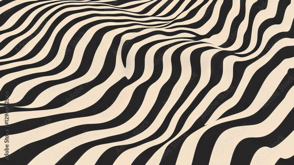 Poster Abstract distorted stripe patterns for creative design and backgrounds