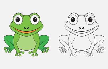 Colorful cartoon frog vector art Illustration Isolated on white background
