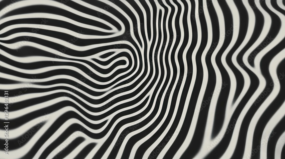 Poster Abstract background with repeating distorted black and white patterns for modern design