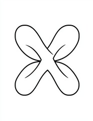 Fototapeta premium Abstract illustration of intertwined shapes in a symmetrical design.