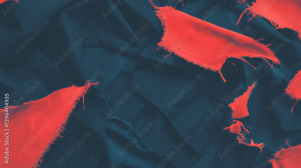 Poster Abstract background of ripped fabric texture with frayed edges for textile design