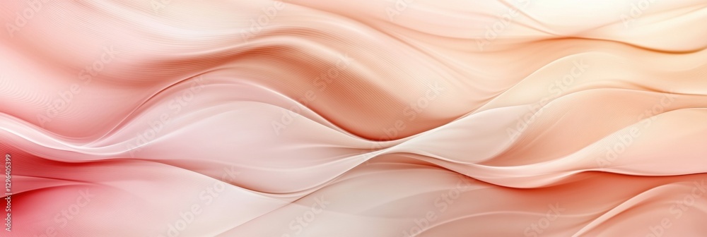Poster Soft flowing waves in warm tones creating an elegant abstract background suitable for various design projects. Generative AI