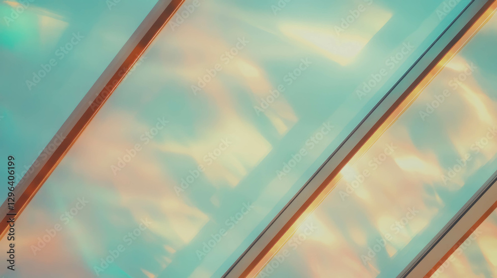 Poster abstract roof skylight pattern with warm light reflections for architectural design