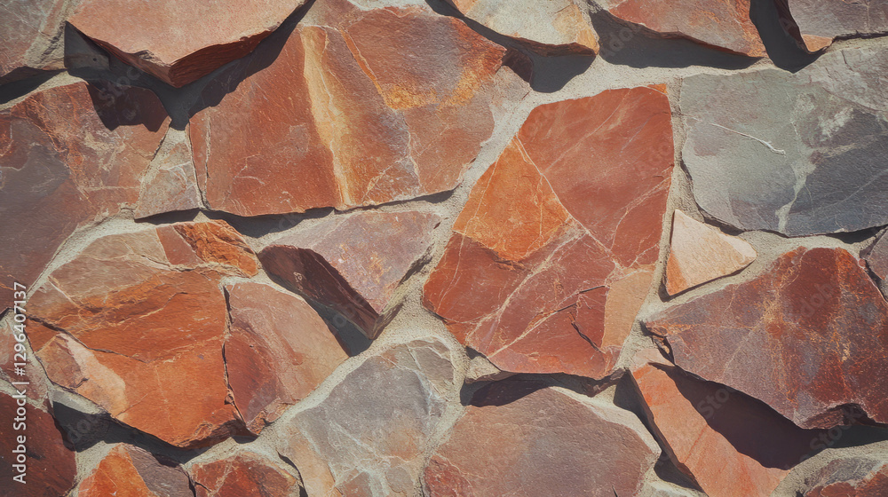 Poster Rustic stone pathway texture with uneven surface for architectural design