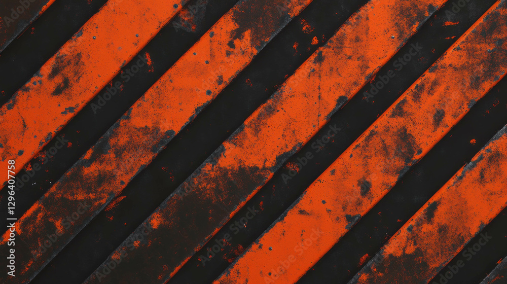Poster industrial rusted metal texture with diagonal stripes and sharp edges for background design
