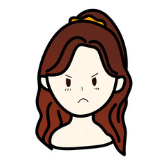 illustration of a beautiful yellow-haired woman's expression
