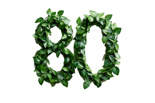 Green Leaves Form Number Eighty, Transparent Background