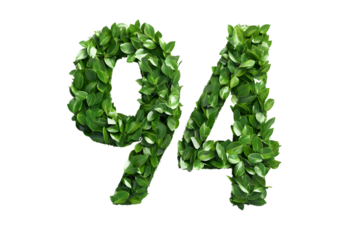 Leaves Create Number Ninety-Four, Transparent Background