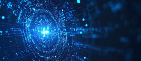 Futuristic Abstract Technology Background with Glowing Blue Patterns