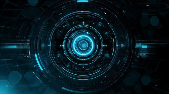 Futuristic Abstract Digital Technology Background with Blue Glow - Powered by Adobe