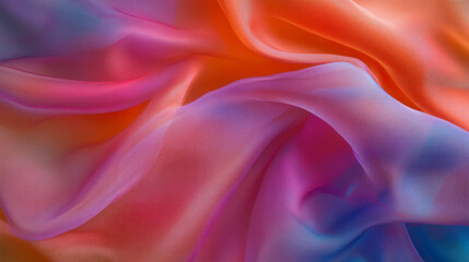 Obraz premium Vibrant flowing silk scarves background with soft texture and rich colors