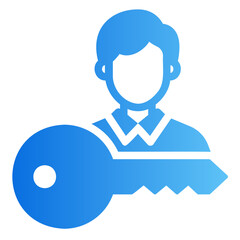 Naklejka premium key person Gradient icon